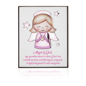 Girl Angel Design in Pink with Star Accents - 4.5 x 5.5 in.