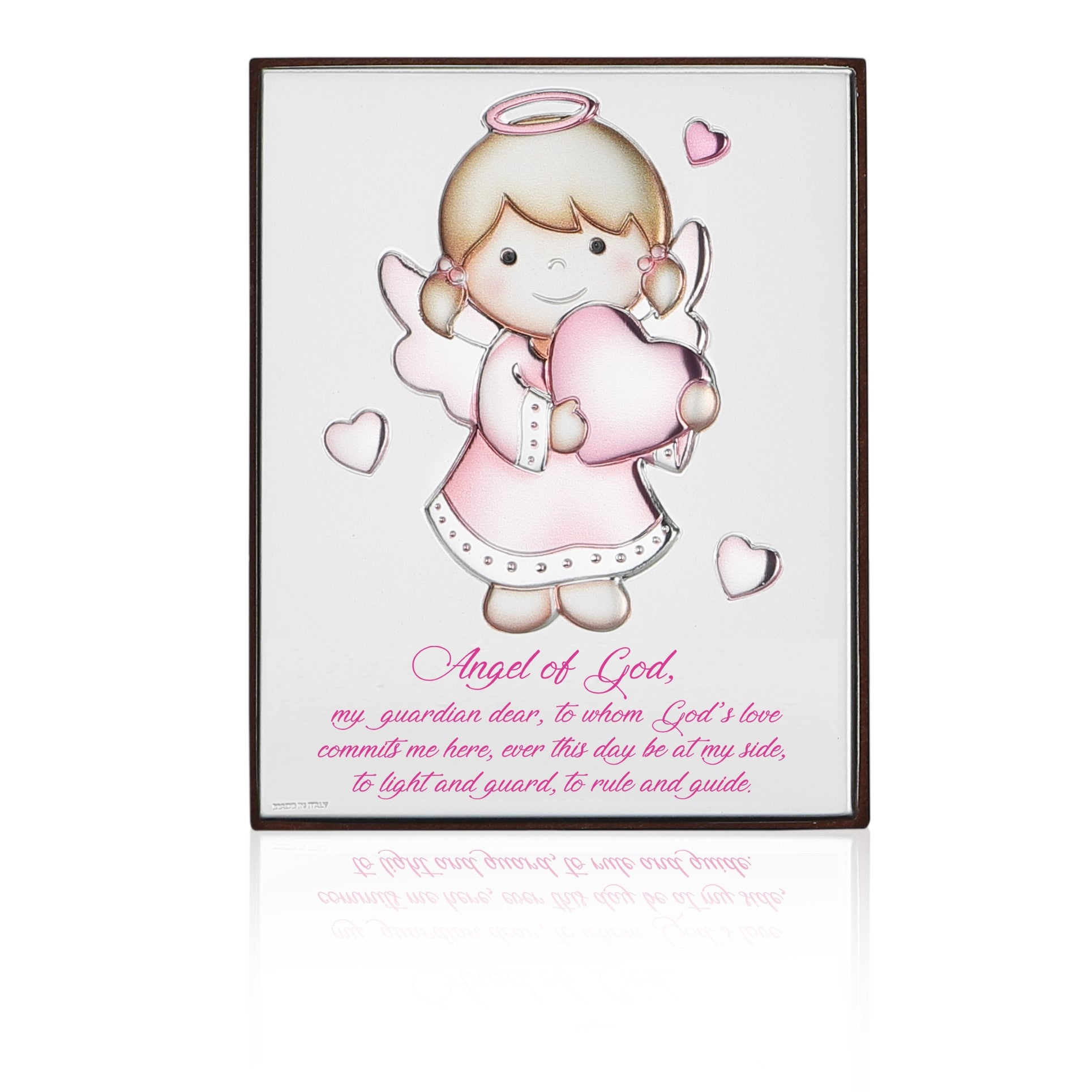 Girl Angel Design in Pink with Heart Accents - 6.5 x 8.25 in.