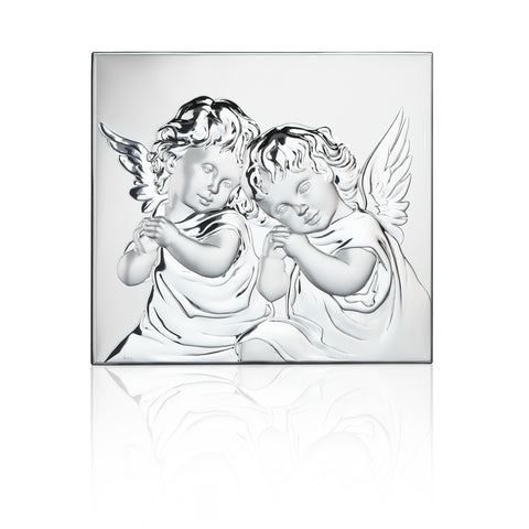 Silver Plated Guardian Angels- 6 x  5.5 in.