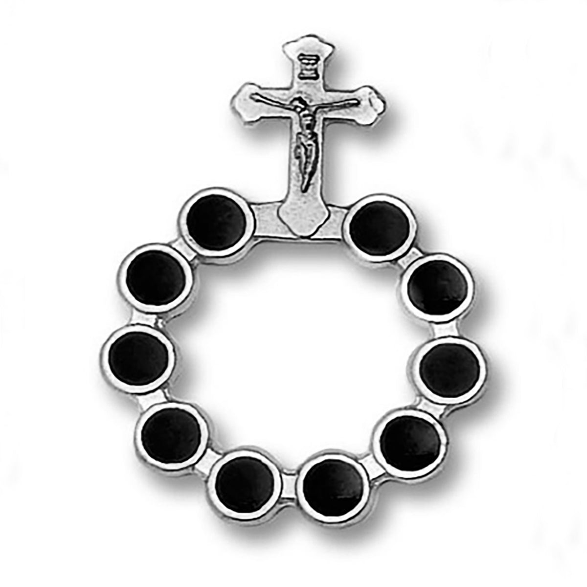 Black Enamel Finger Rosary (Pack of 12)