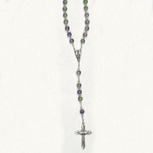 6mm Green/Purple Imitation Murano Bead Rosary