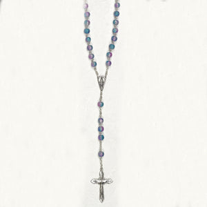 6mm Blue/Purple Imitation Murano Bead Rosary