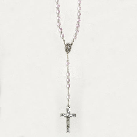 5mm Rose Glass Bead Rosary