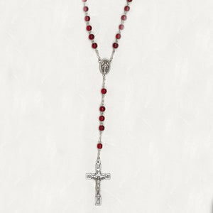 5mm Red Aurora Glass Bead Rosary