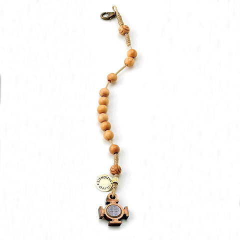 6mm St. Benedict Olive Wood Cord Rosary Bracelet (Pack of 4)