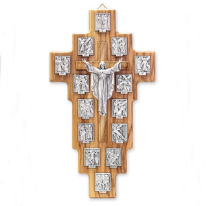 Stations of the Cross on Olive Wood