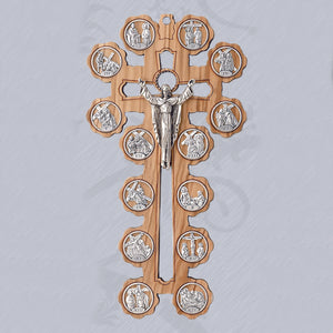 11-1/2" Stations of the Cross on Olive Wood