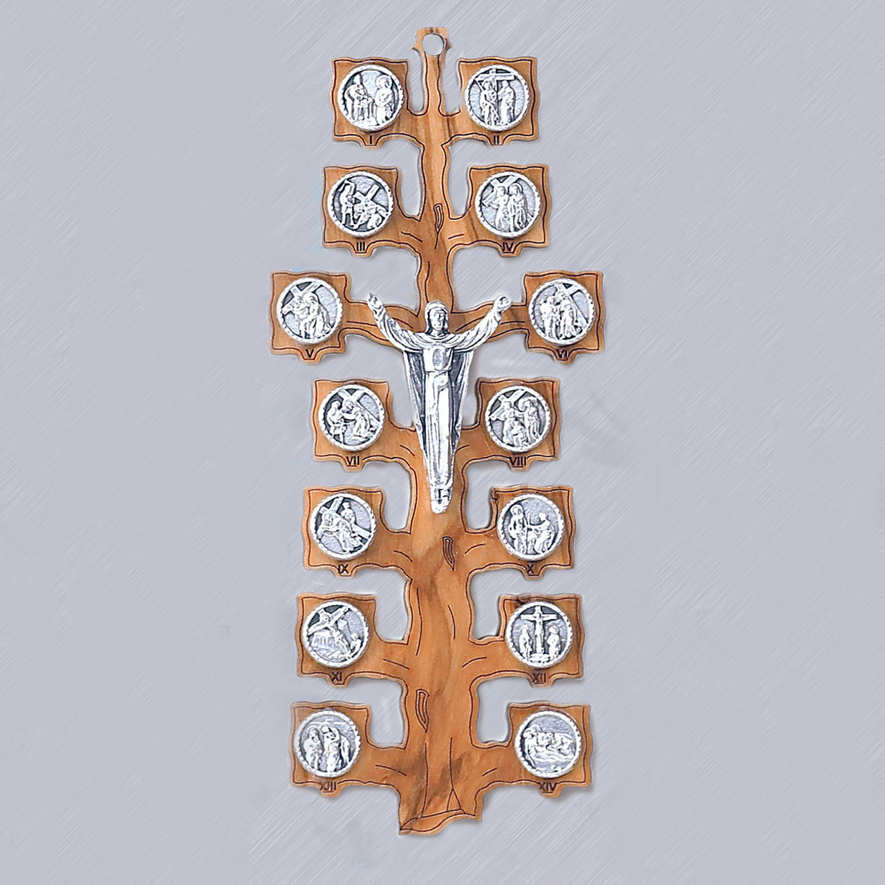 Tree Form- 5" Stations of the Cross on Olive Wood