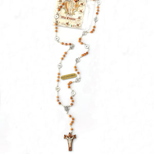 7mm Light Wood Stations of the Cross Rosary (Via Crucis)