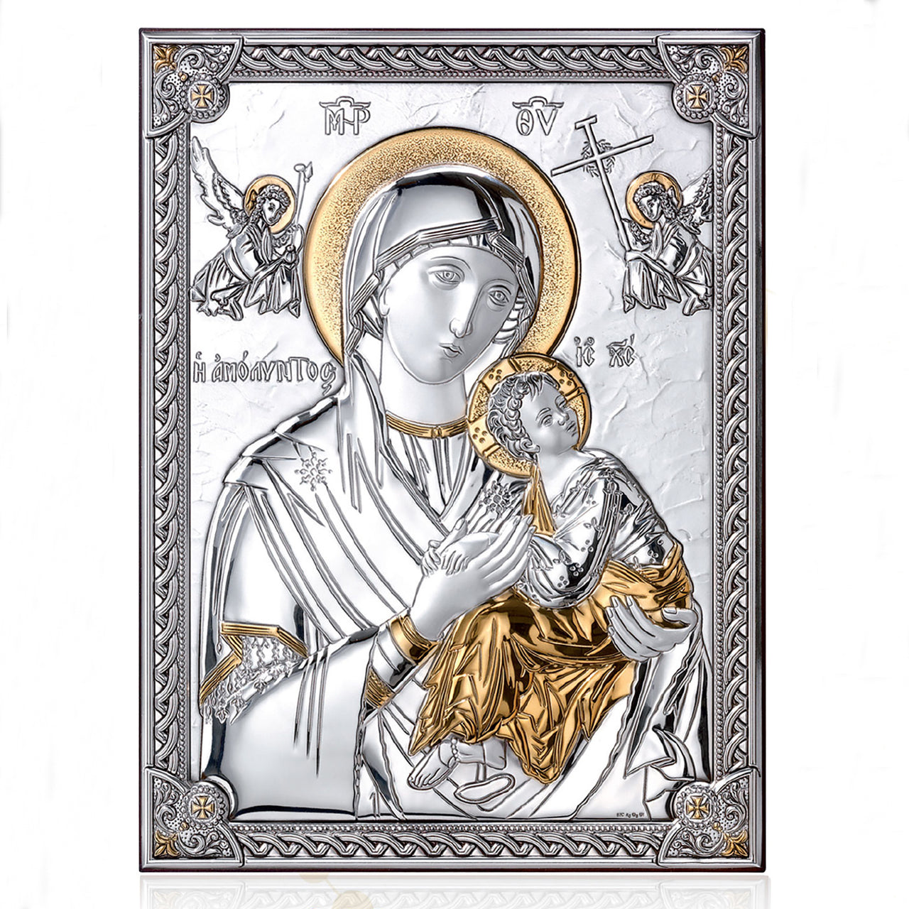 Lady of Perpetual Help Icon Sterling Silver Wall Plaque