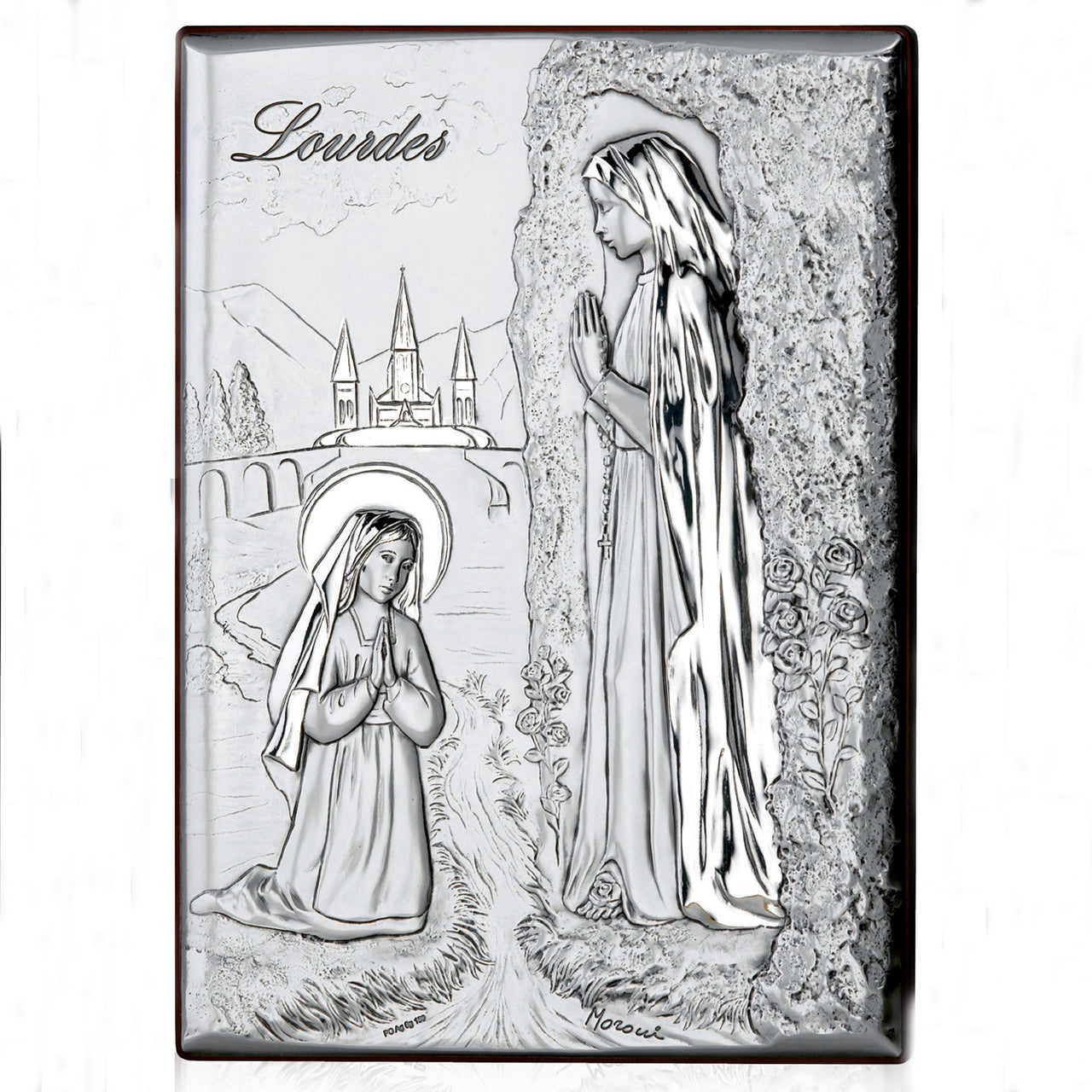 Lady of Lourdes Sterling Silver Wall Plaque