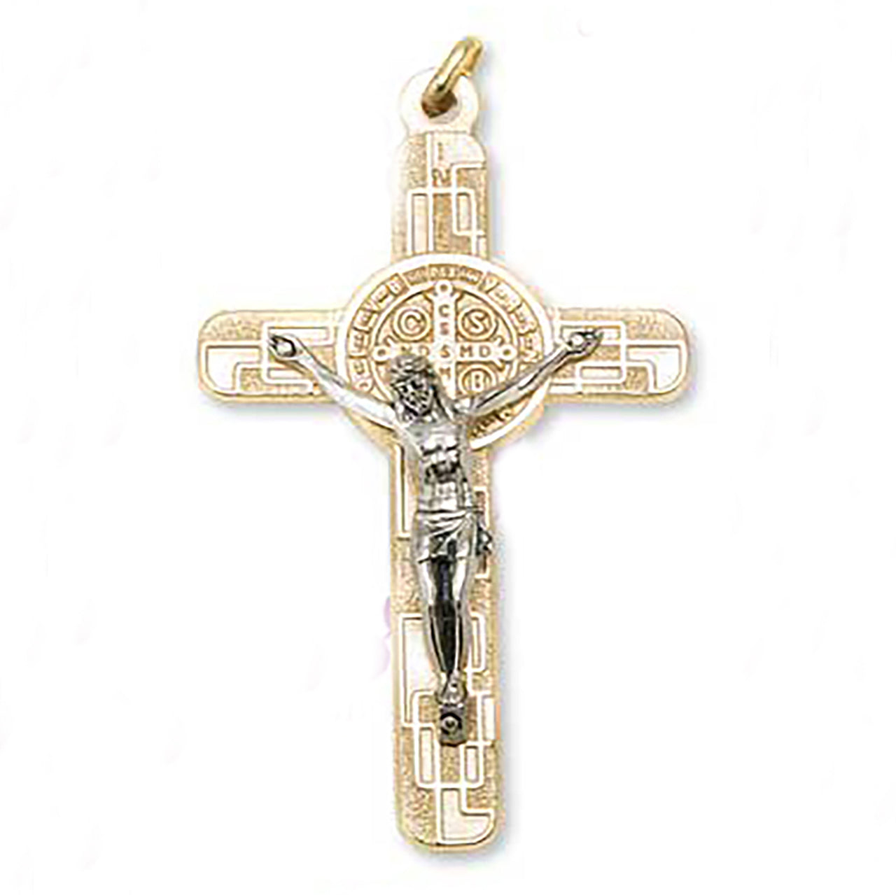 Silver/Gold Tone- St. Benedict Cross with Corpus and Medal