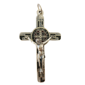 Black with Enamel- St. Benedict Cross with Corpus and Medal