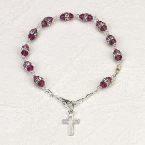6mm Red- Austrian Crystal Rosary Bracelet