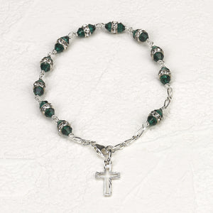 6mm Green- Austrian Crystal Rosary Bracelet