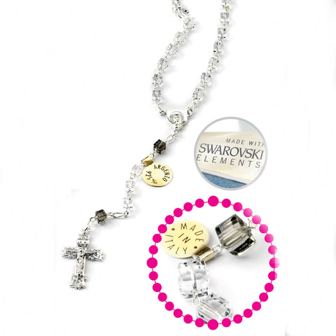 4mm Austrian Sterling Silver Rosary